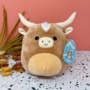 NEW Squishmallows Wilfred 7” Bull Ribbed Horn Tan Plushie Stuffed Animal Sz S